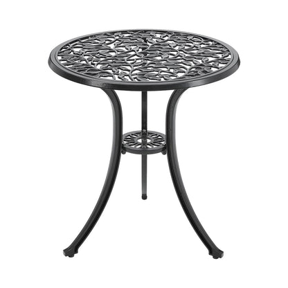 3pcs Black Cast Aluminum Bistro Table and Chairs Set - House Comfort