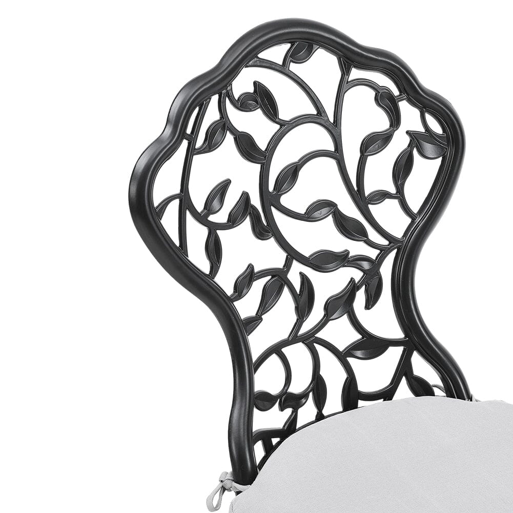 3pcs Black Cast Aluminum Bistro Table and Chairs Set - House Comfort