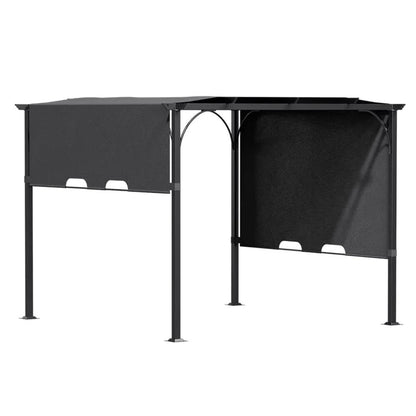 3x3x2.3m/3x4x2.3m Dark Grey Pergola Style Shade Canopy with Adjustable Roof - House Comfort