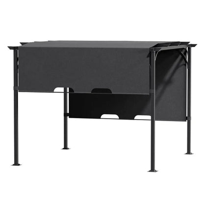 3x3x2.3m/3x4x2.3m Dark Grey Pergola Style Shade Canopy with Adjustable Roof - House Comfort