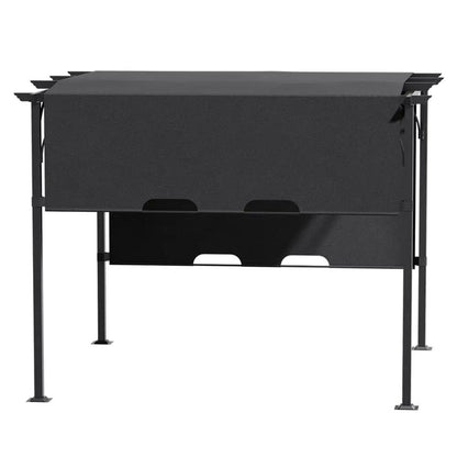 3x3x2.3m/3x4x2.3m Dark Grey Pergola Style Shade Canopy with Adjustable Roof - House Comfort