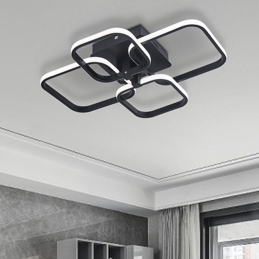 4 - Head LED Ceiling Light Black Frame Chandelier Lamp - House Comfort