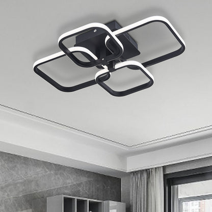4 - Head LED Ceiling Light Black Frame Chandelier Lamp - House Comfort