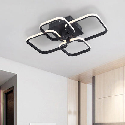 4 - Head LED Ceiling Light Black Frame Chandelier Lamp - House Comfort