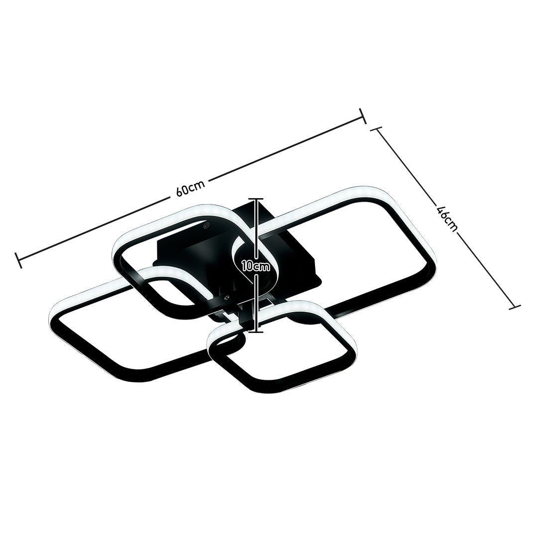 4 - Head LED Ceiling Light Black Frame Chandelier Lamp - House Comfort