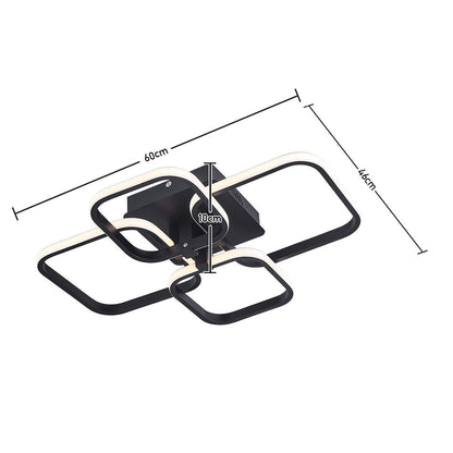 4 - Head LED Ceiling Light Black Frame Chandelier Lamp - House Comfort