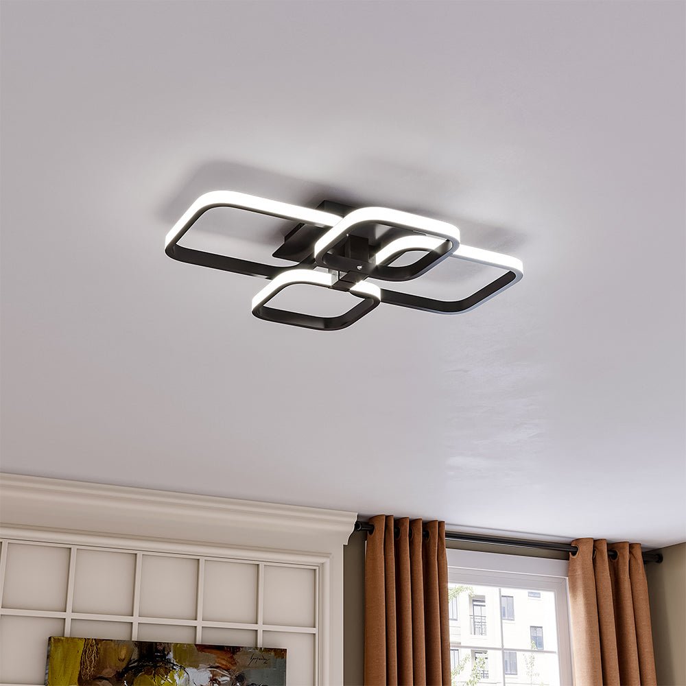 4 - Head LED Ceiling Light Black Frame Chandelier Lamp - House Comfort