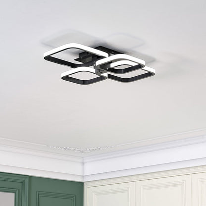 4 - Head LED Ceiling Light Black Frame Chandelier Lamp - House Comfort