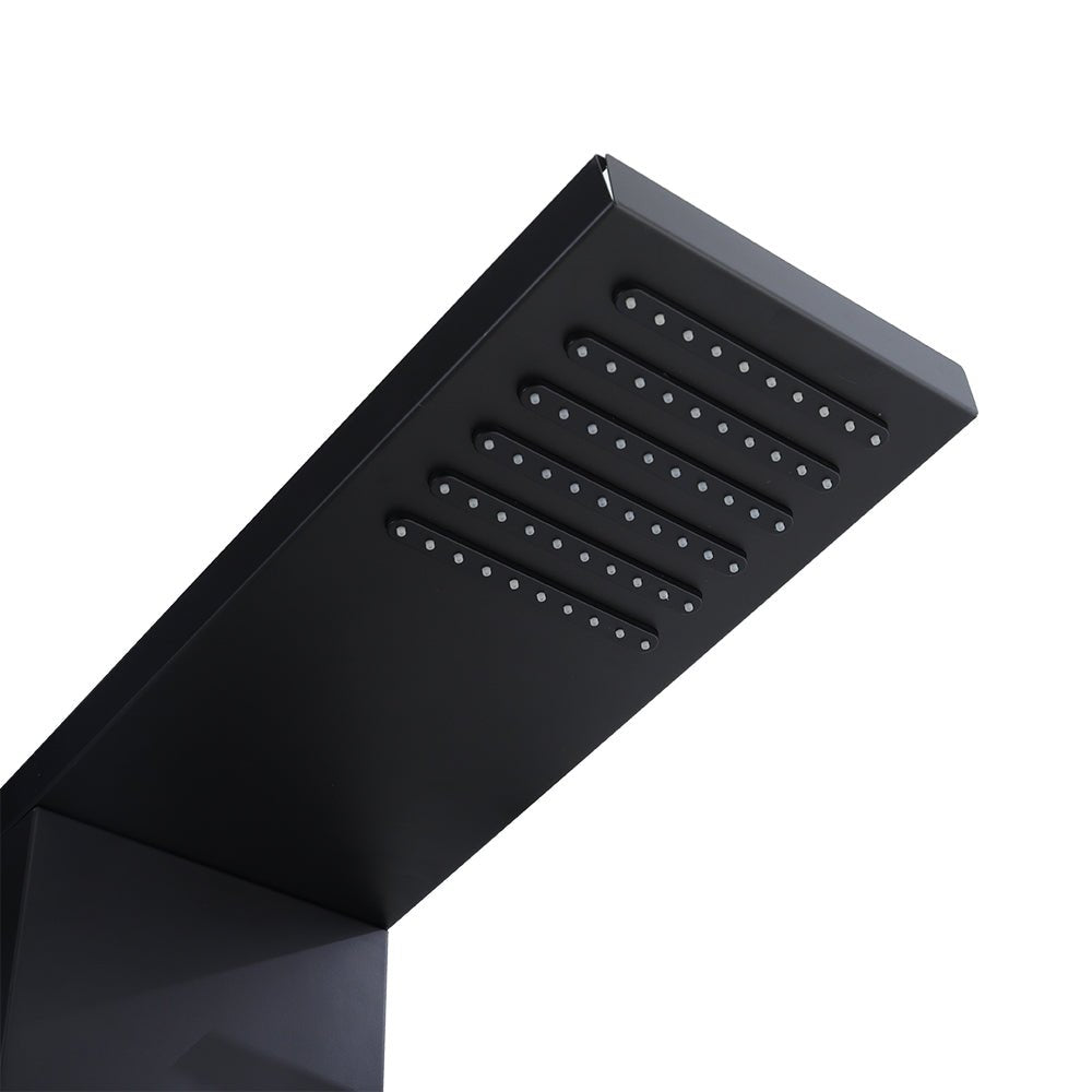 4 in 1 Bathroom Black Thermostatic Tower Shower Panel Wall Mounted - House Comfort