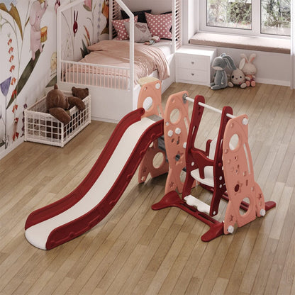 4 - in - 1 Toddler Climber and Swing Set with Basketball Hoop Kids Swing and Slide Set for Indoor Outdoor Playground - House Comfort