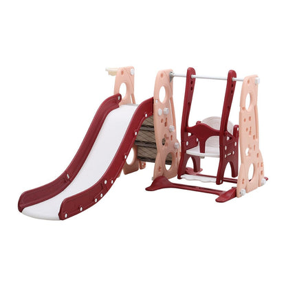 4 - in - 1 Toddler Climber and Swing Set with Basketball Hoop Kids Swing and Slide Set for Indoor Outdoor Playground - House Comfort