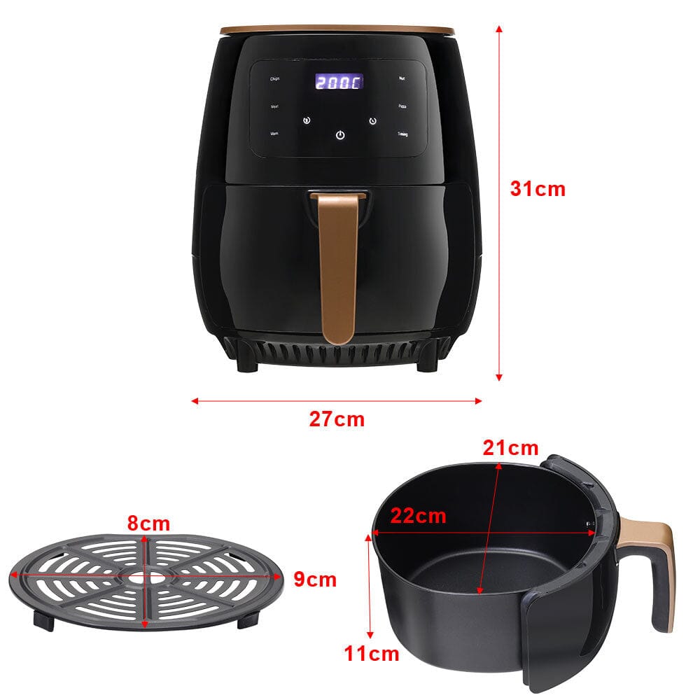 4 Litre Air Fryer with Non - stick Basket and Digital Screen Control - House Comfort