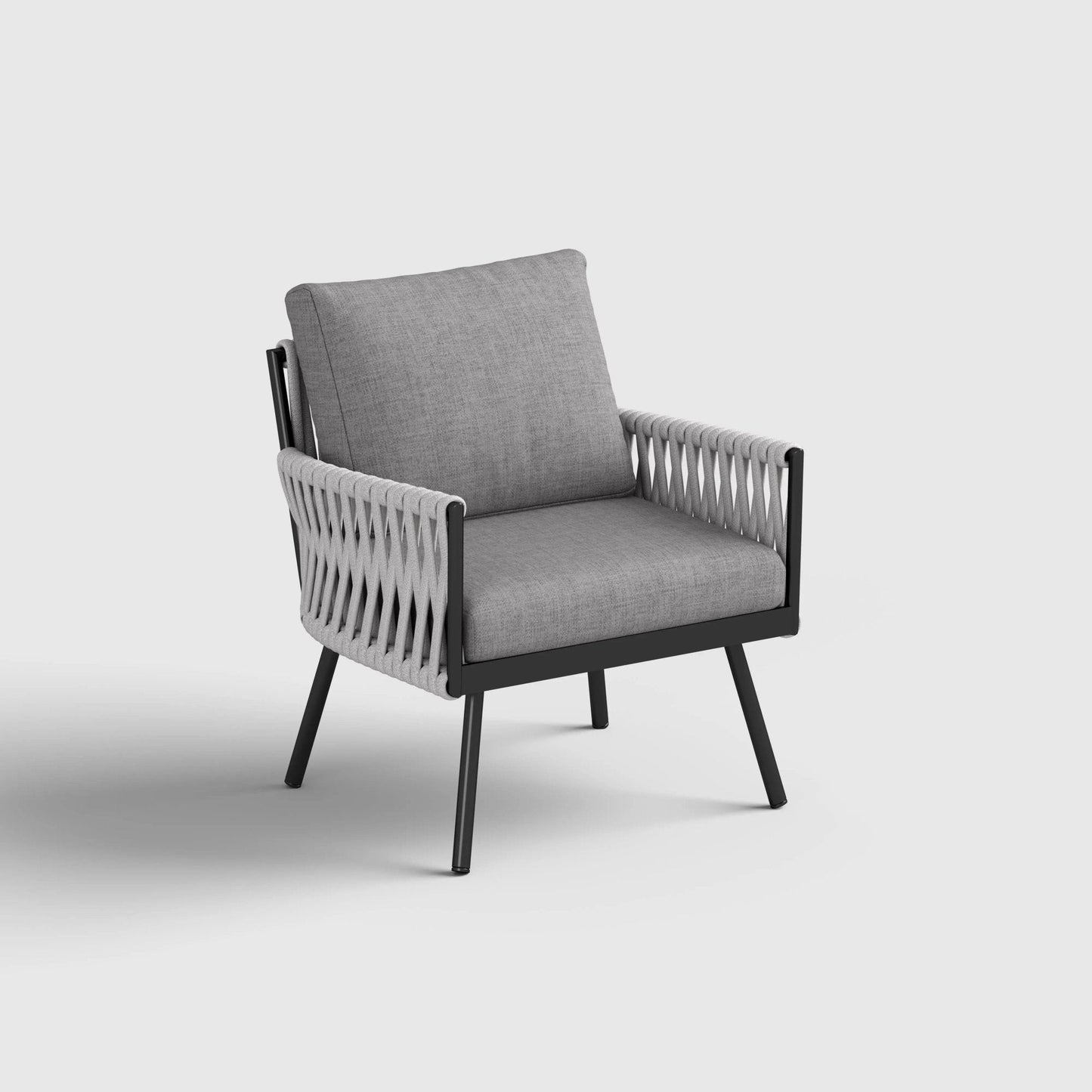 4 Piece Aluminium Outdoor Sofa Set with Glass Table Garden Furniture - House Comfort