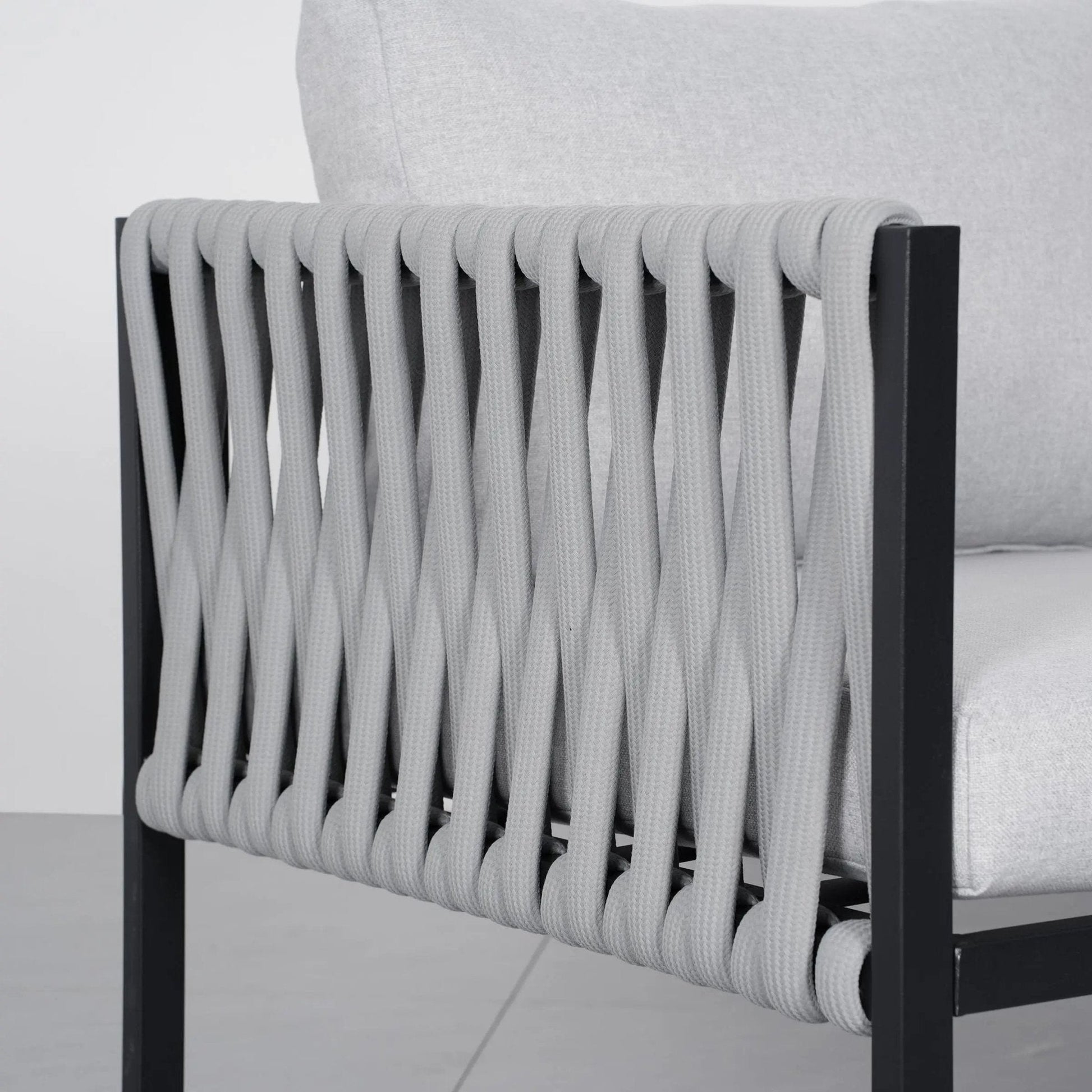 4 Piece Aluminium Outdoor Sofa Set with Glass Table Garden Furniture - House Comfort