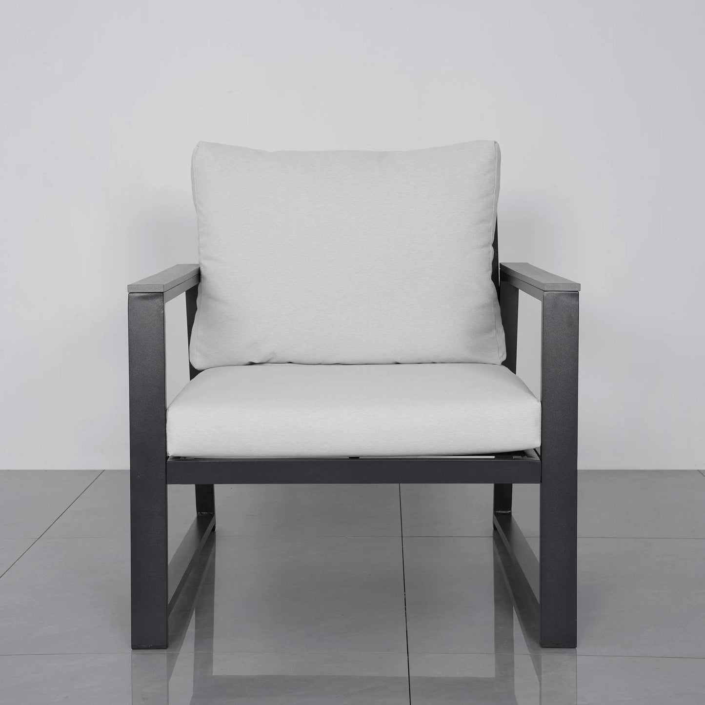 4 Piece Aluminium Outdoor Sofa Set with Glass Table Garden Furniture - House Comfort