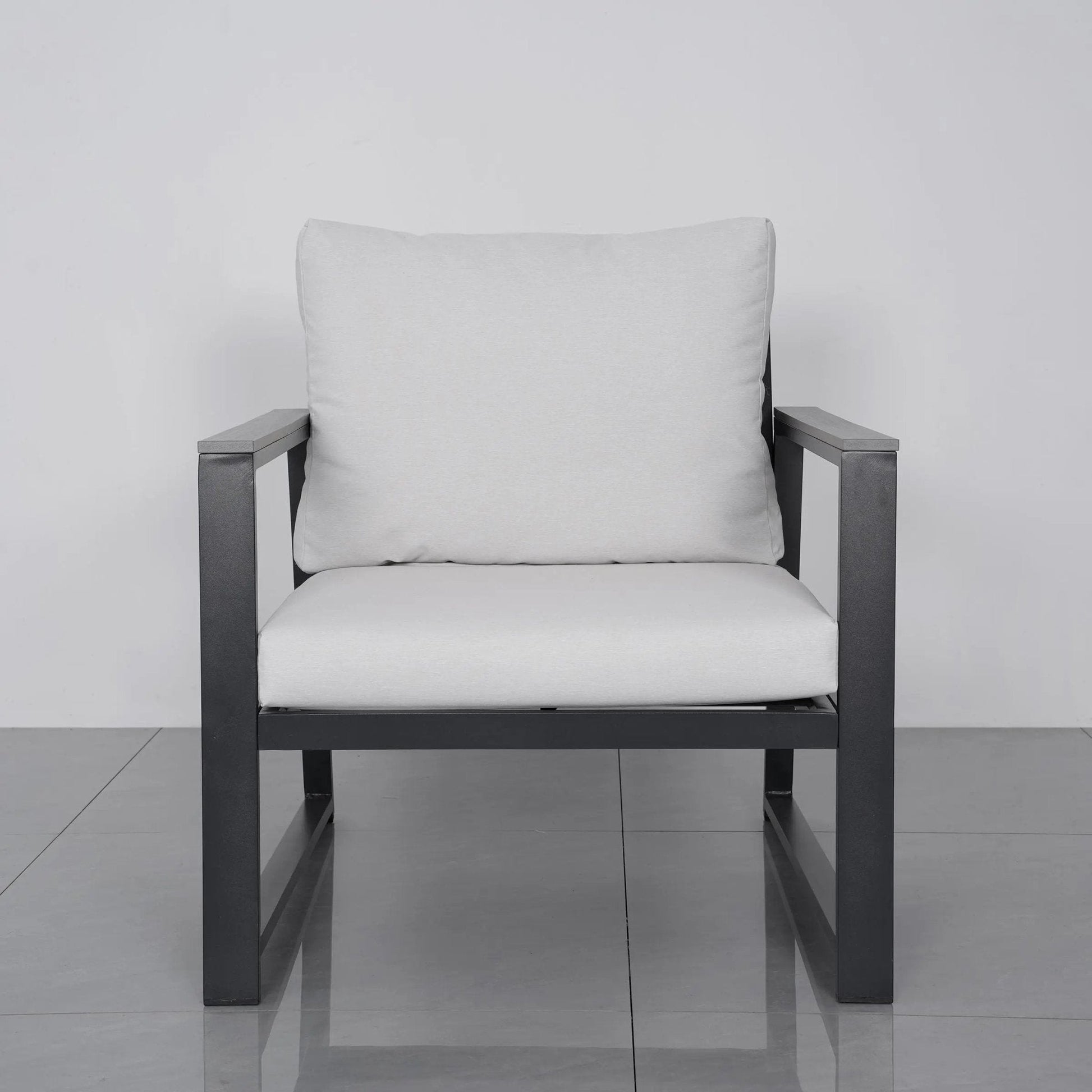 4 Piece Aluminium Outdoor Sofa Set with Glass Table Garden Furniture - House Comfort