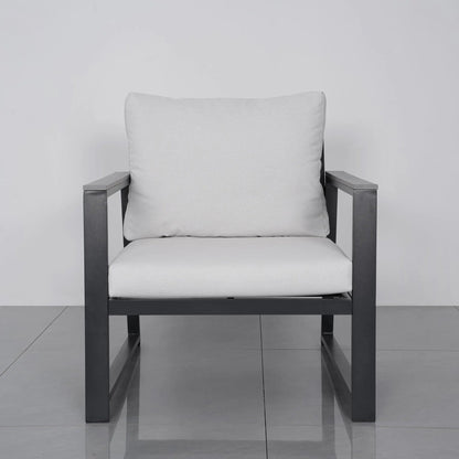 4 Piece Aluminium Outdoor Sofa Set with Glass Table Garden Furniture - House Comfort