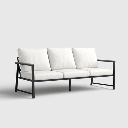 4 Piece Aluminium Outdoor Sofa Set with Glass Table Garden Furniture - House Comfort