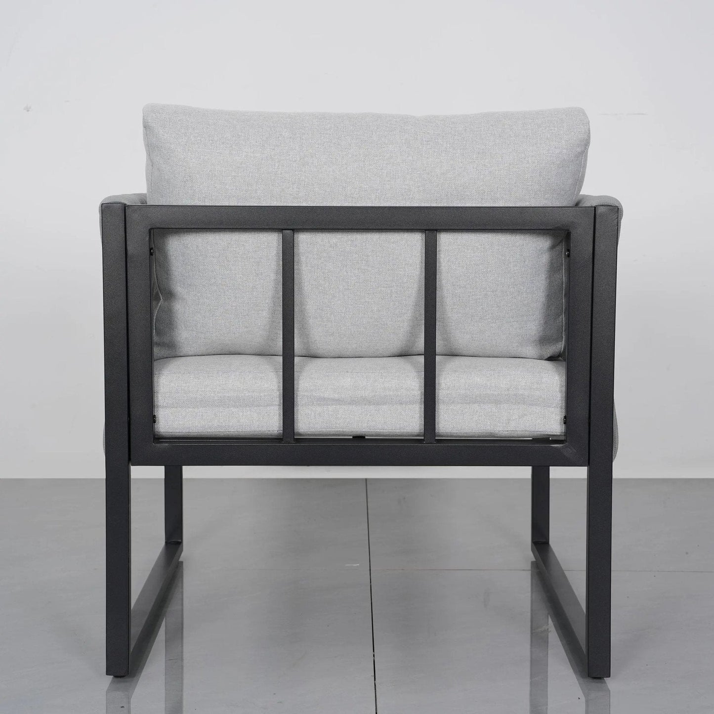 4 Piece Aluminium Outdoor Sofa Set with Glass Table Garden Furniture - House Comfort