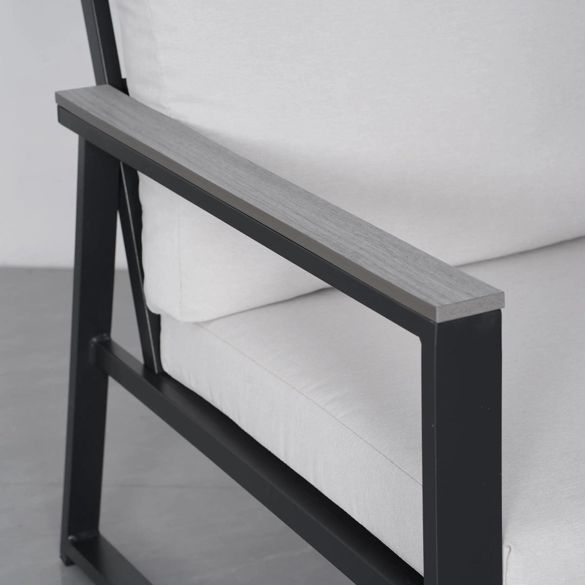 4 Piece Aluminium Outdoor Sofa Set with Glass Table Garden Furniture - House Comfort