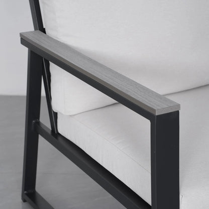 4 Piece Aluminium Outdoor Sofa Set with Glass Table Garden Furniture - House Comfort