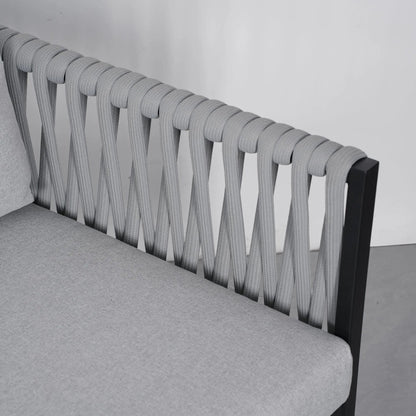 4 Piece Aluminium Outdoor Sofa Set with Glass Table Garden Furniture - House Comfort