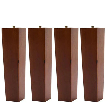 4 Pieces Square Wooden Furniture Legs Chair Sofa Feet Replacement - House Comfort