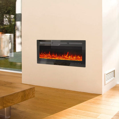 40 Inch Inset Fireplaces 5120 BTU Wall - Mounted Electric Fireplace 9 LED Flame Colours - House Comfort