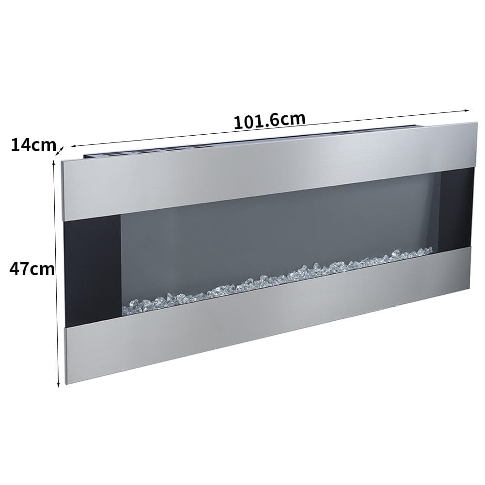 40 Inch Silver Electric Fireplace Wall Mounted Electric Fireplaces with Multi - color Flames - House Comfort
