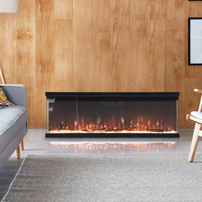 40/50/60 - Inch 3 - Sided Freestanding Electric Fireplace 12 Flame Colours and 5 Brightness Modes - House Comfort