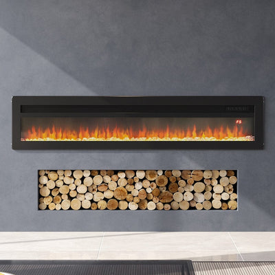 40/50/60 Inch Black/White 9 flame colour Electric Fireplace 1800W Wall Mounted Heater With Installation Kit
