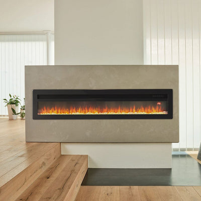 40/50/60 Inch Black/White 9 flame colour Electric Fireplace 1800W Wall Mounted Heater With Installation Kit secondary