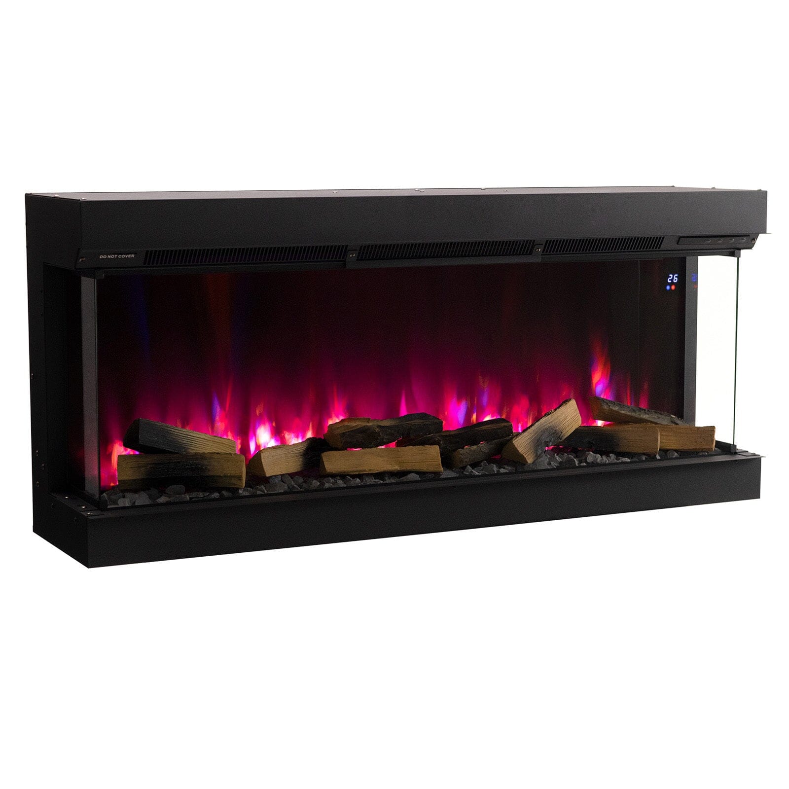 40/50/60/70 - Inch 3 - Sided Freestanding Electric Fireplace 12 Flame Colours and 5 Brightness Modes - House Comfort