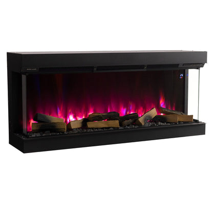 40/50/60/70 - Inch 3 - Sided Freestanding Electric Fireplace 12 Flame Colours and 5 Brightness Modes - House Comfort