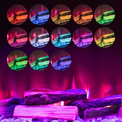 40/50/60/70 - Inch 3 - Sided Freestanding Electric Fireplace 12 Flame Colours and 5 Brightness Modes - House Comfort