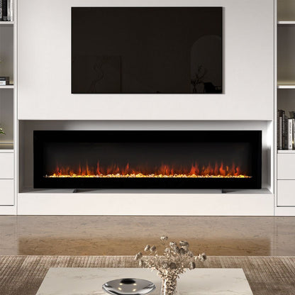 40/50/60/70/80 Inch Electric Fireplace 9 Colour LED Flame Effect Heater With Remote Control - House Comfort