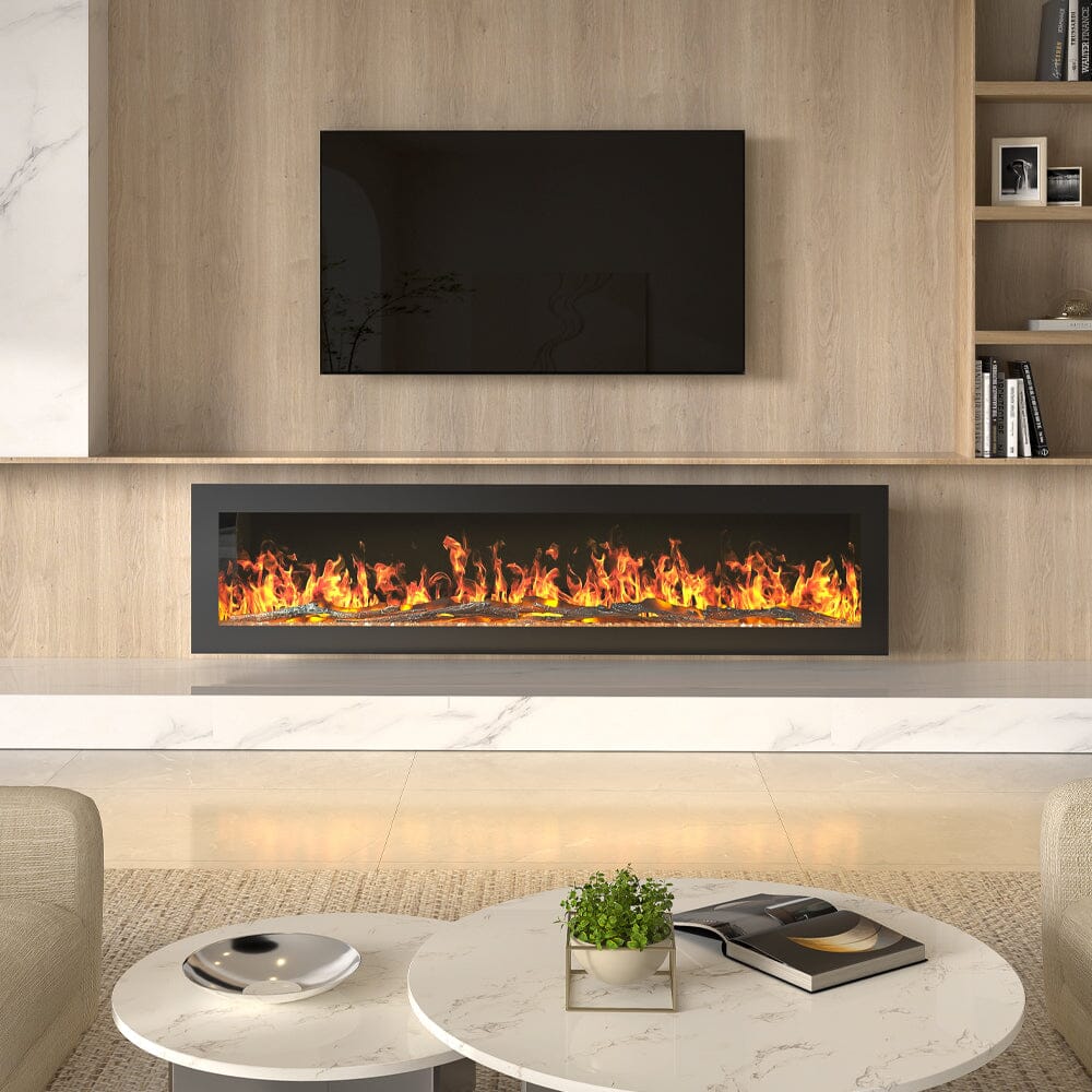 40/50/60/70/80 Inch Electric Fireplace 9 Colour LED Flame Effect Heater With Remote Control - House Comfort