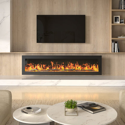 40/50/60/70/80 Inch Electric Fireplace 9 Colour LED Flame Effect Heater With Remote Control - House Comfort