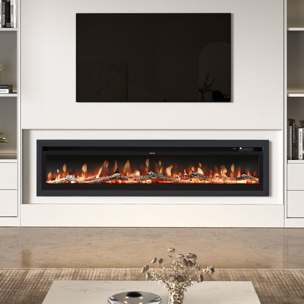 40/50/60/70/80 Inch Electric Fireplace 9 Colour LED Flame Effect Heater With Remote Control - House Comfort