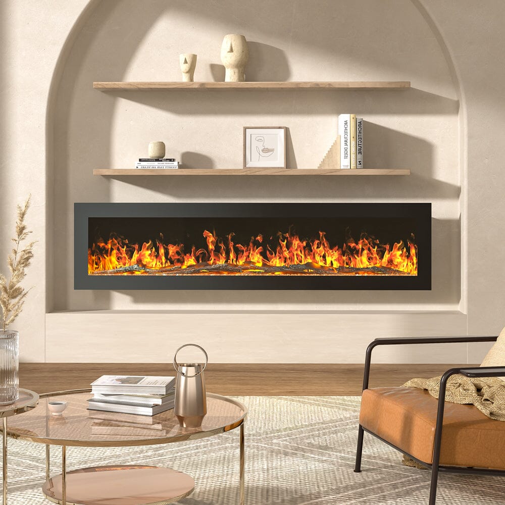 40/50/60/70/80 Inch Electric Fireplace 9 Colour LED Flame Effect Heater With Remote Control - House Comfort