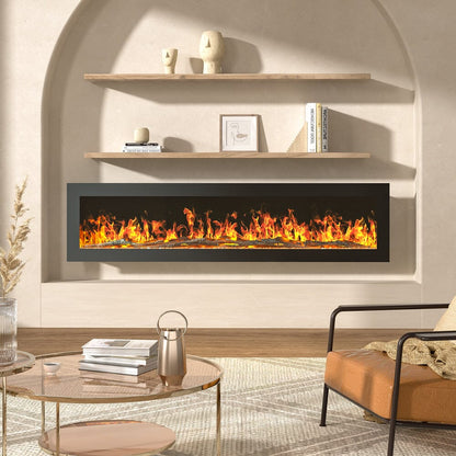 40/50/60/70/80 Inch Electric Fireplace 9 Colour LED Flame Effect Heater With Remote Control - House Comfort