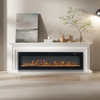 40/50/60/70/80 Inch Electric Fireplace 9 Colour LED Flame Effect Heater With Remote Control - House Comfort