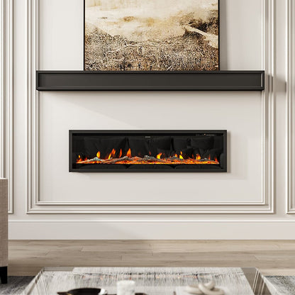 40/50/60/70/80 Inch Electric Fireplace 9 Colour LED Flame Effect Heater With Remote Control - House Comfort