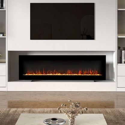 40/50/60/70/80 Inch Electric Fireplace 9 Colour LED Flame Effect Heater With Remote Control - House Comfort