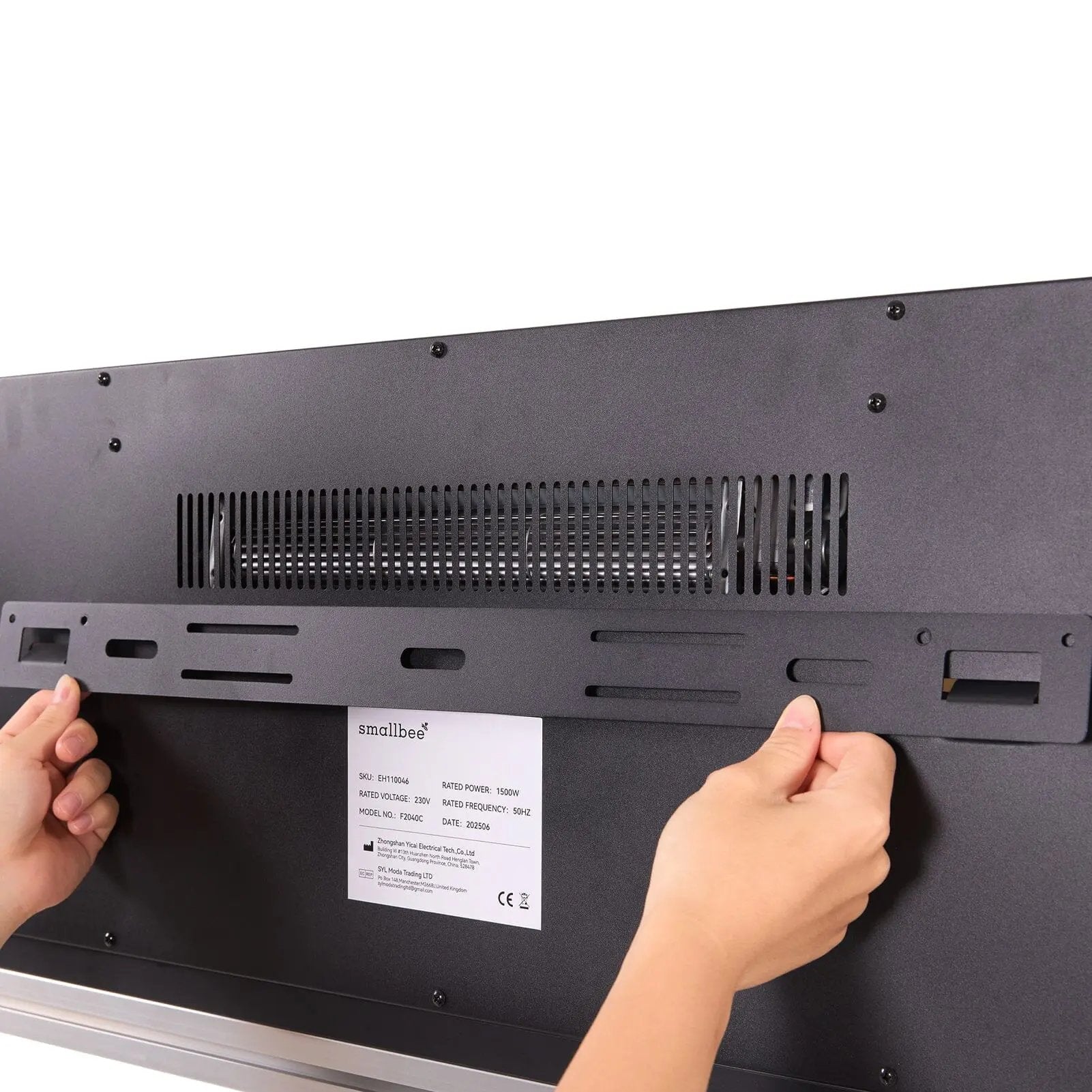 40/50/60inch Black Wall Mounted & Recessed Electric Fireplace with Adjustable Flame & Brightness - House Comfort