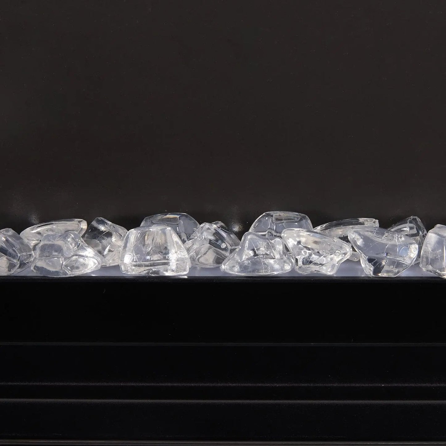 40/50/60inch Black Wall Mounted & Recessed Electric Fireplace with Adjustable Flame & Brightness - House Comfort