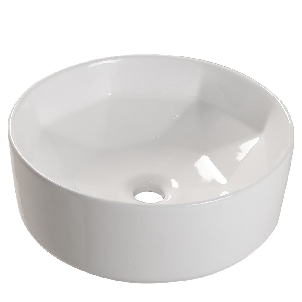 40.5cm Dia. Modern Style Round White Bathroom Sink - House Comfort