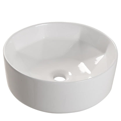 40.5cm Dia. Modern Style Round White Bathroom Sink - House Comfort
