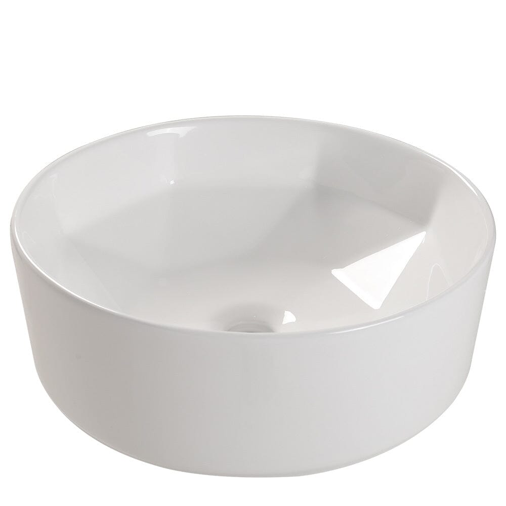40.5cm Dia. Modern Style Round White Bathroom Sink - House Comfort