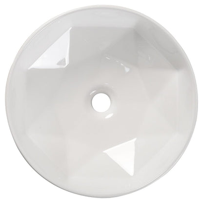 40.5cm Dia. Modern Style Round White Bathroom Sink - House Comfort